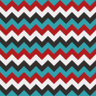 Renkli beyaz aqua mavi kırmızı yeşil Chevron desen sorunsuz vektör okları geometrik tasarım