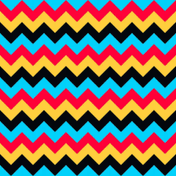 쉐 브 론 패턴 원활한 벡터 화살표 기하학적 디자인 다채로운 아쿠아 블루 레드 옐로우 블랙 — 스톡 벡터
