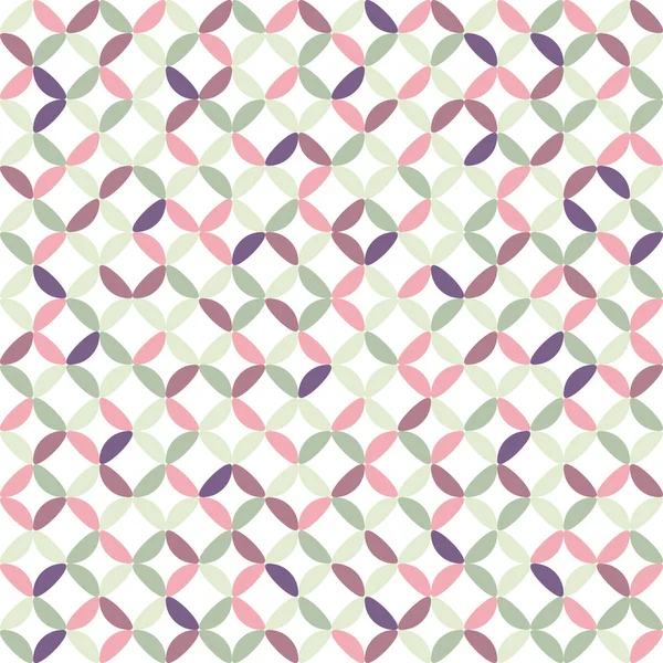 Бесшовный геометрический узор вектор фона абстрактный дизайн кругов с красочными элементами эллипсовой формы, который создает белые вогнутые бриллианты розовый фиолетовый серый белый — стоковый вектор