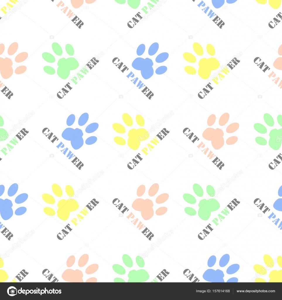 Zampe di gatto senza giunte a tema animale sfondo disegno vettoriale con gatto colorato stampe e
