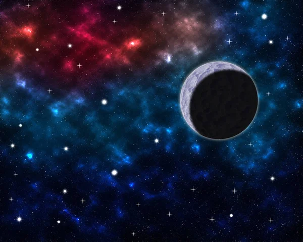Космические пейзажи с планетой земной шар пыль и облака и светящиеся звезды во вселенной фон астрологической небесной галактики дизайн — стоковое фото
