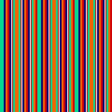 Sorunsuz soyut geometrik çizgili dikey çizgiler turkuaz renkli turuncu koyu mavi kırmızı beyaz ile arka plan vektör