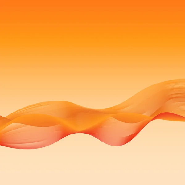 オンブル オレンジ色の背景の抽象的なデザインの現代美術のオレンジ色の波線から作られた波パターン — ストックベクタ