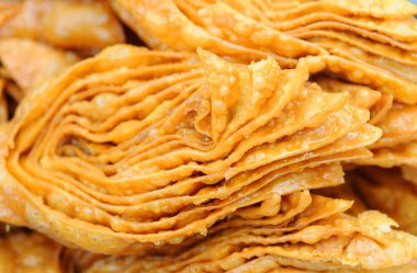 Yığın baklava tatlılar. Baklava tatlı yakın çekim