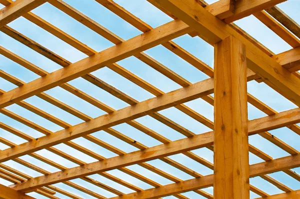 Roofing Construction. Wooden Roof Frame House Construction Stock Photo