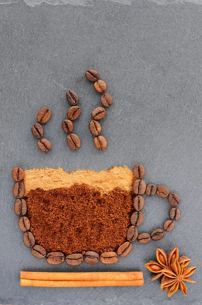 Cafea pe fundal — Fotografie, imagine de stoc
