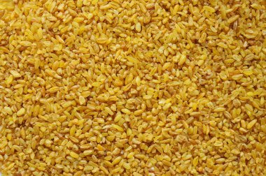 Kabuğu çıkarılmış tane Bulgur. Bulgur sağlıklı gıda olarak.