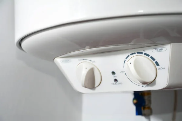 Connection of home water heater. Individual heating. Individual hot water supply. Domestic electric boiler plumbing connections — Stock Photo, Image