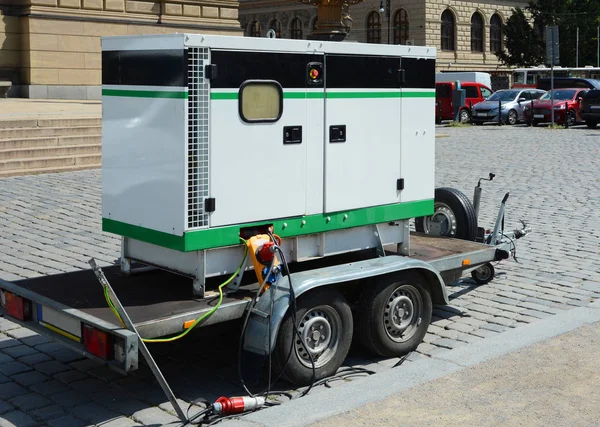 Diesel generator for emergency electric power. Electric diesel generator on the trailer.