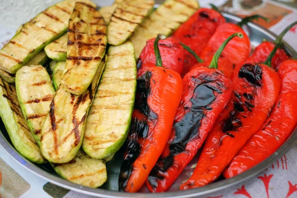 Sweet Pepper Grilled Zucchini — Stock Photo, Image