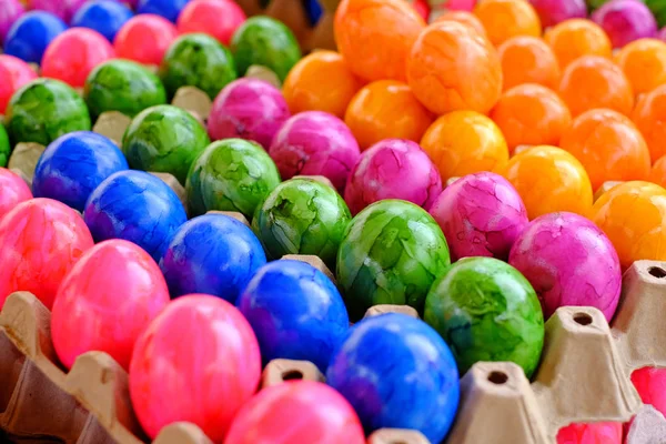 Weergave Van Een Heleboel Decoratieve Eieren Viering Van Pasen — Stockfoto