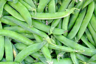 Yeşil bezelye üzerinde Üstten Görünüm.