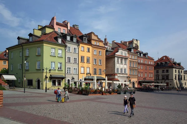 Warsaw Poland June 2019 Beautiful View Old Town Colorful Buildings — Stock Photo, Image