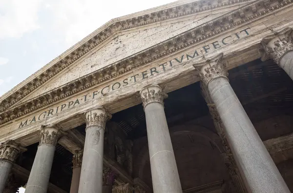 Närbild Pantheon Ljus Solig Dag Rom Italien — Stockfoto