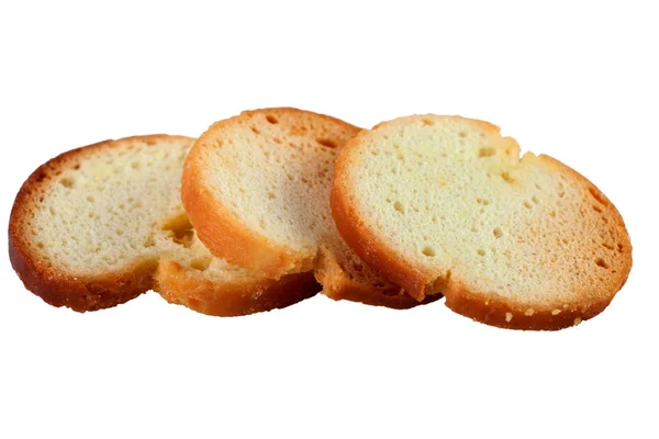 Three round Bruschette rusks — Stock Photo, Image