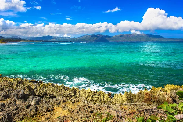 Karibik Meeresoberfläche Sommer Welle Hintergrund. — Stockfoto