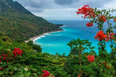 Şaşırtıcı Karayip görünümü. Dominik Cumhuriyeti