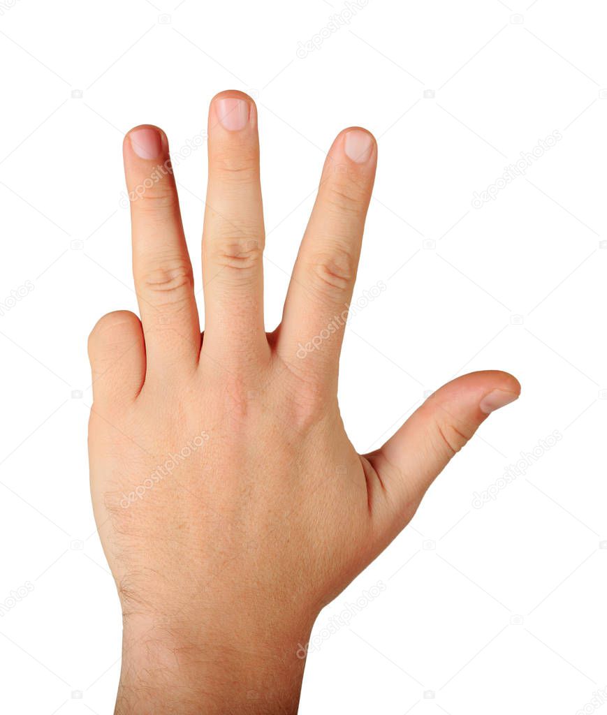male hand with four fingers