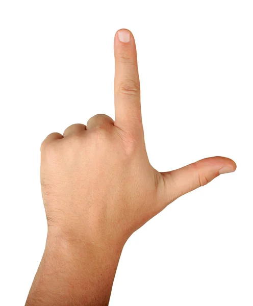 Gesto mano masculina con dos dedos —  Fotos de Stock