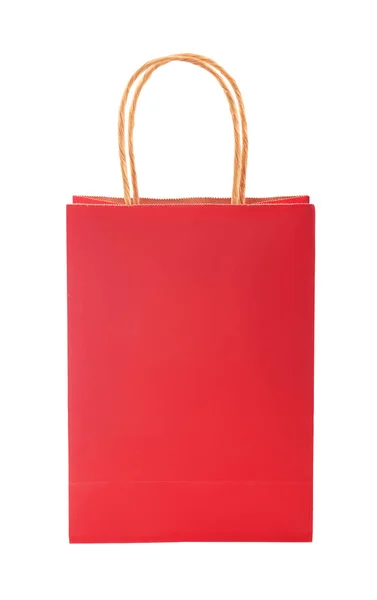 Ökológiai újrahasznosítás piros papír csomag, csomag, táska — Stock Fotó