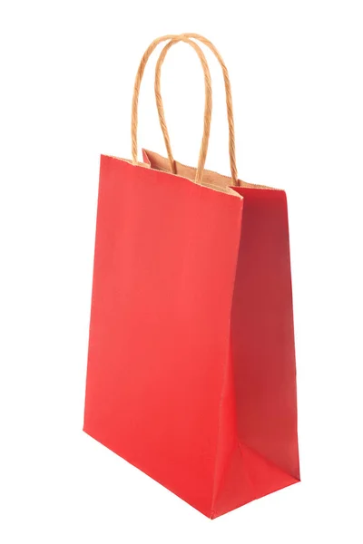 Ökológiai újrahasznosítás piros papír csomag, csomag, táska — Stock Fotó