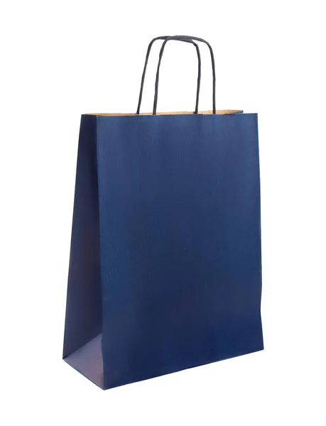 Pacchetto di carta blu scuro di riciclaggio ecologico, pacchetto, borsa — Foto Stock