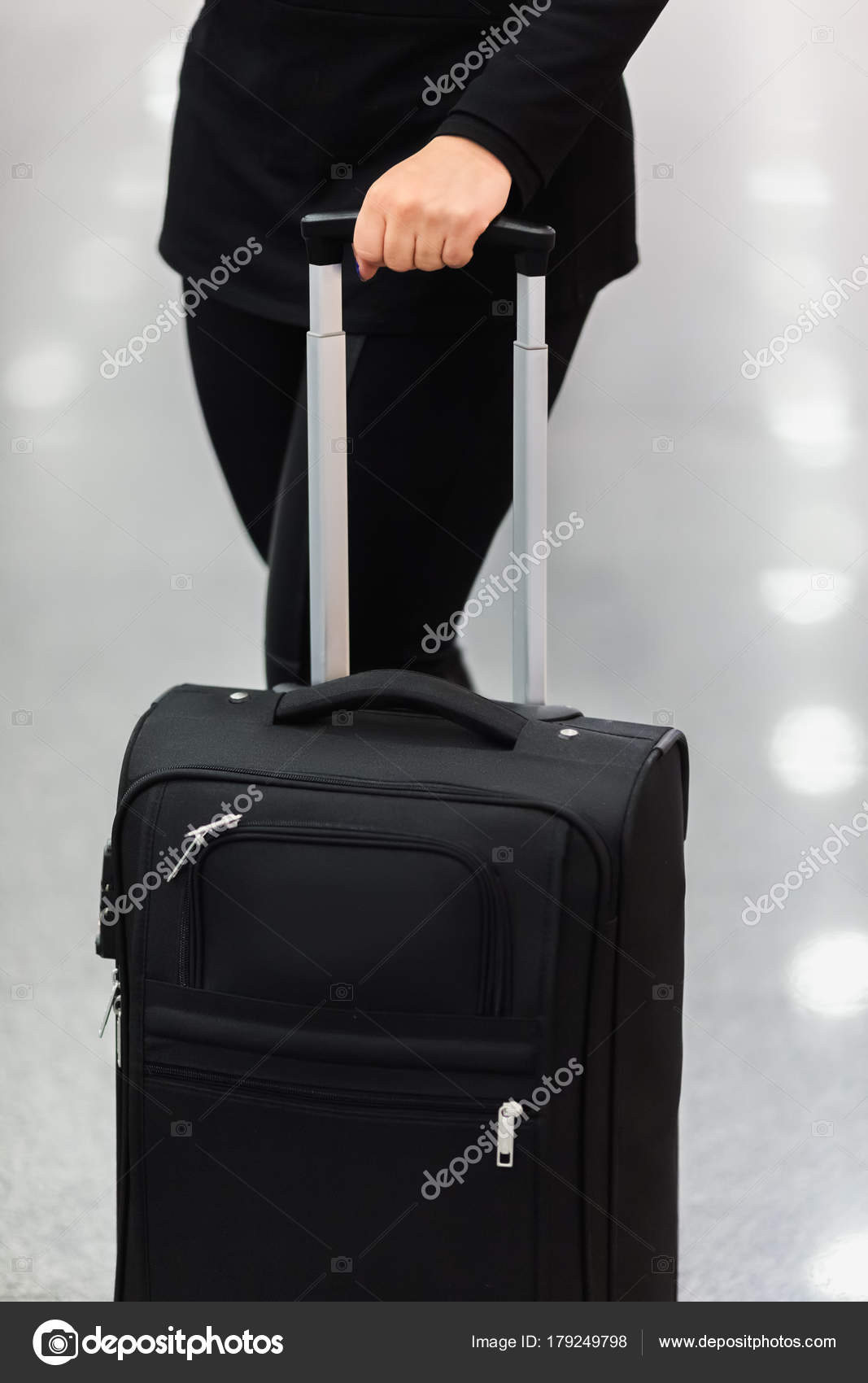 black travel suitcase