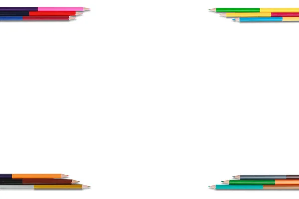 Farbstiftrahmen mit Kopierraum in der Mitte — Stockfoto