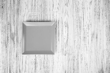 ahşap masa arka plan boş dikdörtgen plaka