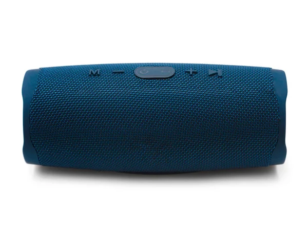 Bluetooth portátil azul marinho alto-falante isolado no fundo branco . — Fotografia de Stock