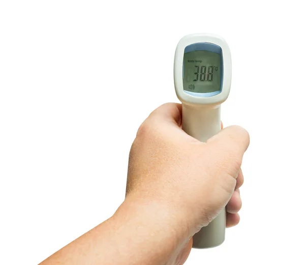 Very high dangerous fever Isometric Medical Infrared Thermometer Temperature Measurement Device isolated on white background