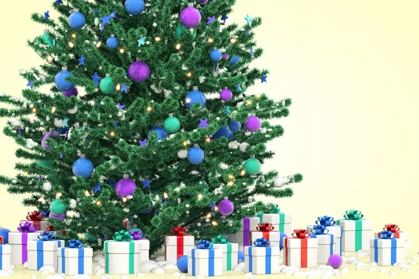 Albero di Natale con regali — Foto Stock