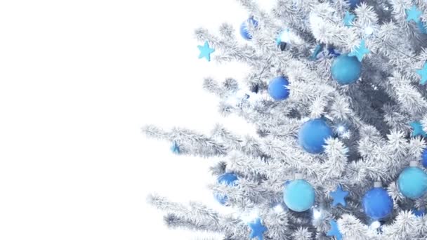 Nový rok strom izolovaných na bílém pozadí — Stock video