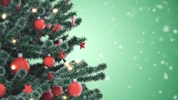 Geschmückter Weihnachtsbaum — Stockvideo
