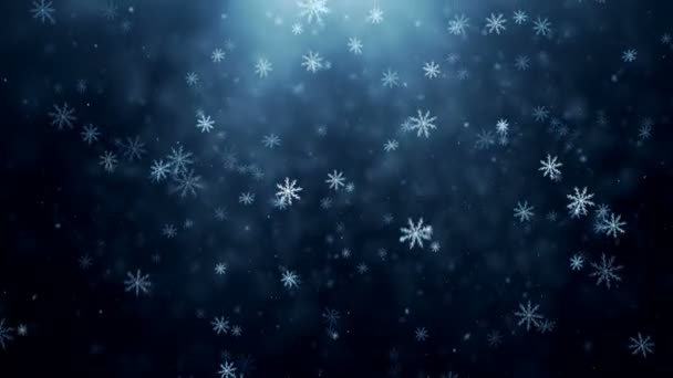 Flocons de neige tombants, fond de neige — Video