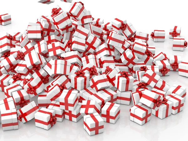 Falling Christmas gift boxes — Stock Photo, Image