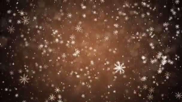 Flocons de neige tombants, fond de neige — Video