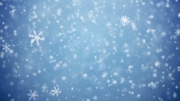 Falling snowflakes, snow background — Stock Video