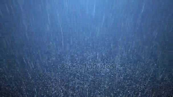 Pluie sur fond bleu foncé — Video