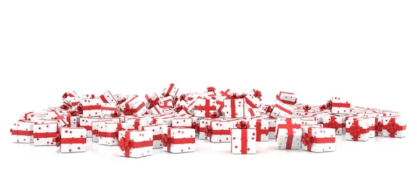 Κουτιά δώρων που απομονώνονται σε λευκό φόντο — Φωτογραφία Αρχείου