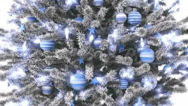 Bílá frosty strom nový rok — Stock video