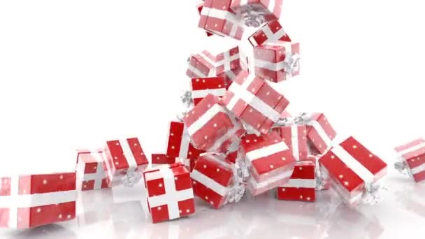 Caixas de presente de Natal caindo — Vídeo de Stock
