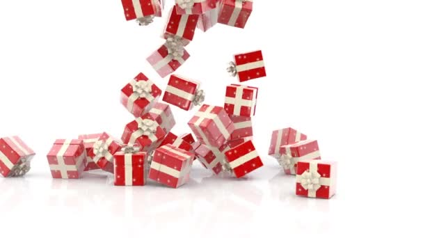 Caixas de presente de Natal caindo — Vídeo de Stock