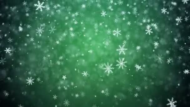 Schneeflocken Und Sterne Fallen Weihnachtlicher Hintergrund — Stockvideo
