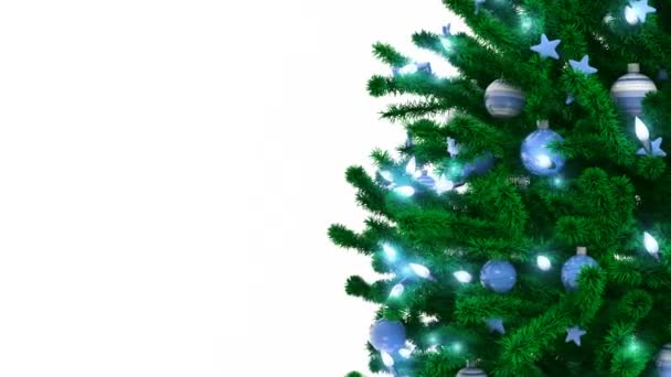 Albero Capodanno Isolato Sfondo Bianco Alpha Matte — Video Stock