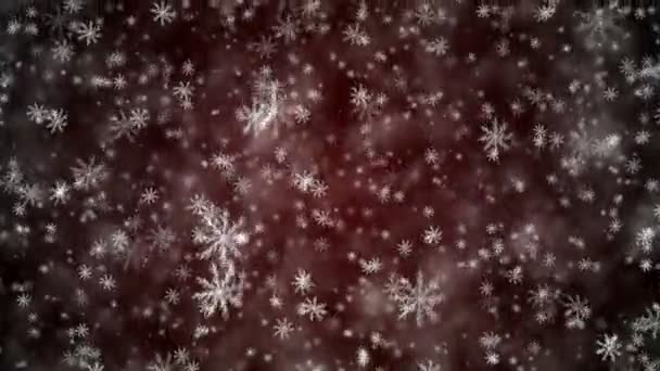 Fallande Snöflingor Snö Bakgrunden — Stockvideo