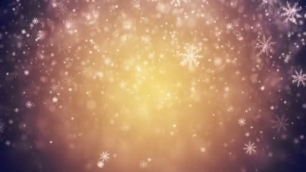 Düşen Kar Taneleriyle Kışın Noel Arkaplanı — Stok video