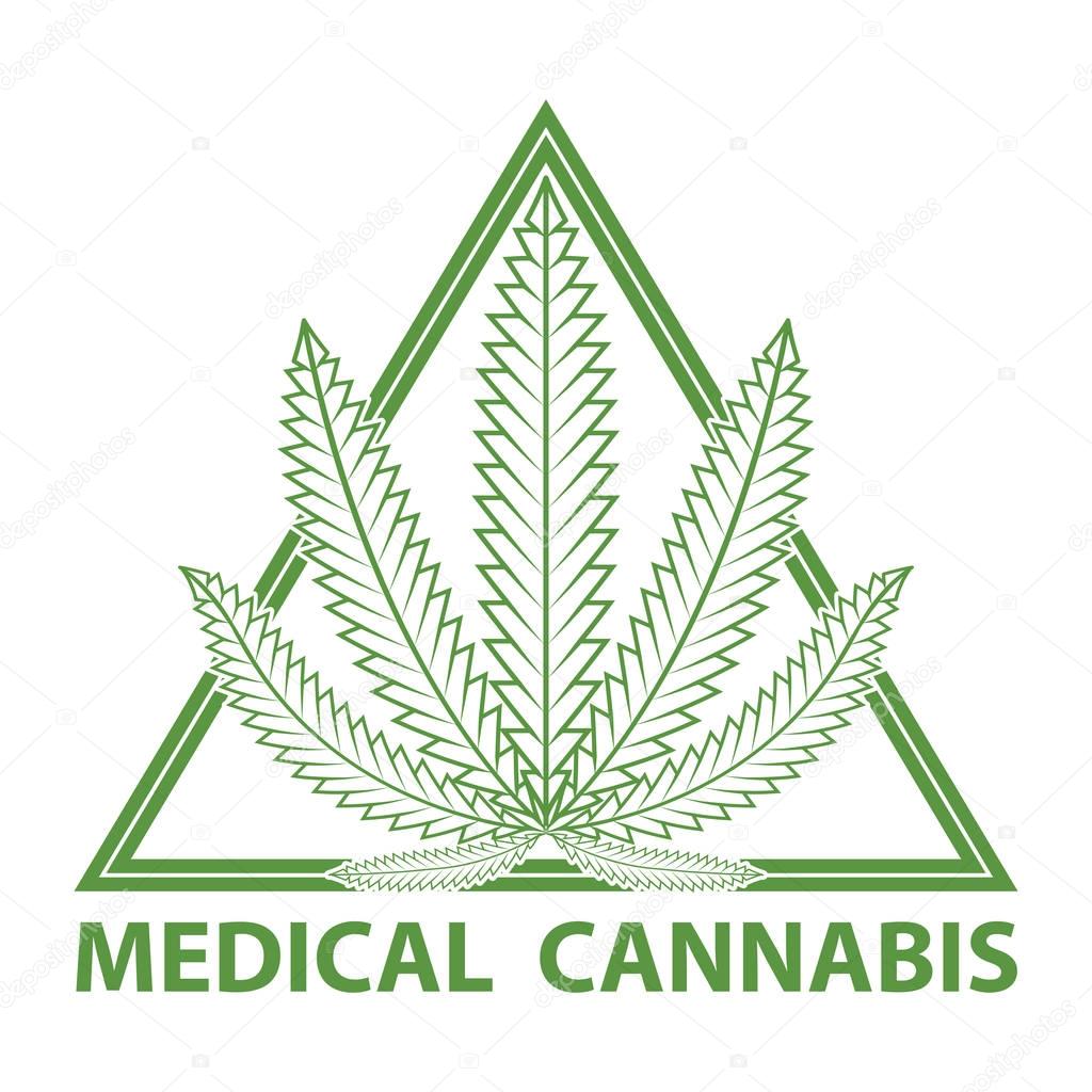 Vector mediacal cannabis (marijuana) logo on white background.