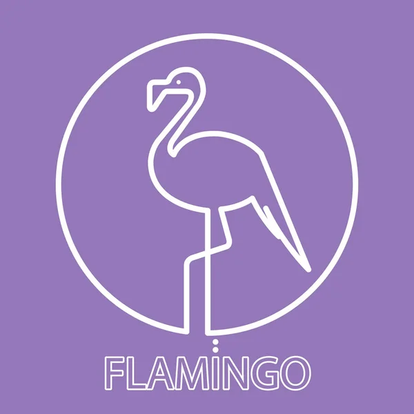 Logo línea de flamenco Icono — Archivo Imágenes Vectoriales