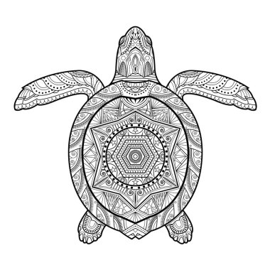 Stilize sualtı kaplumbağa